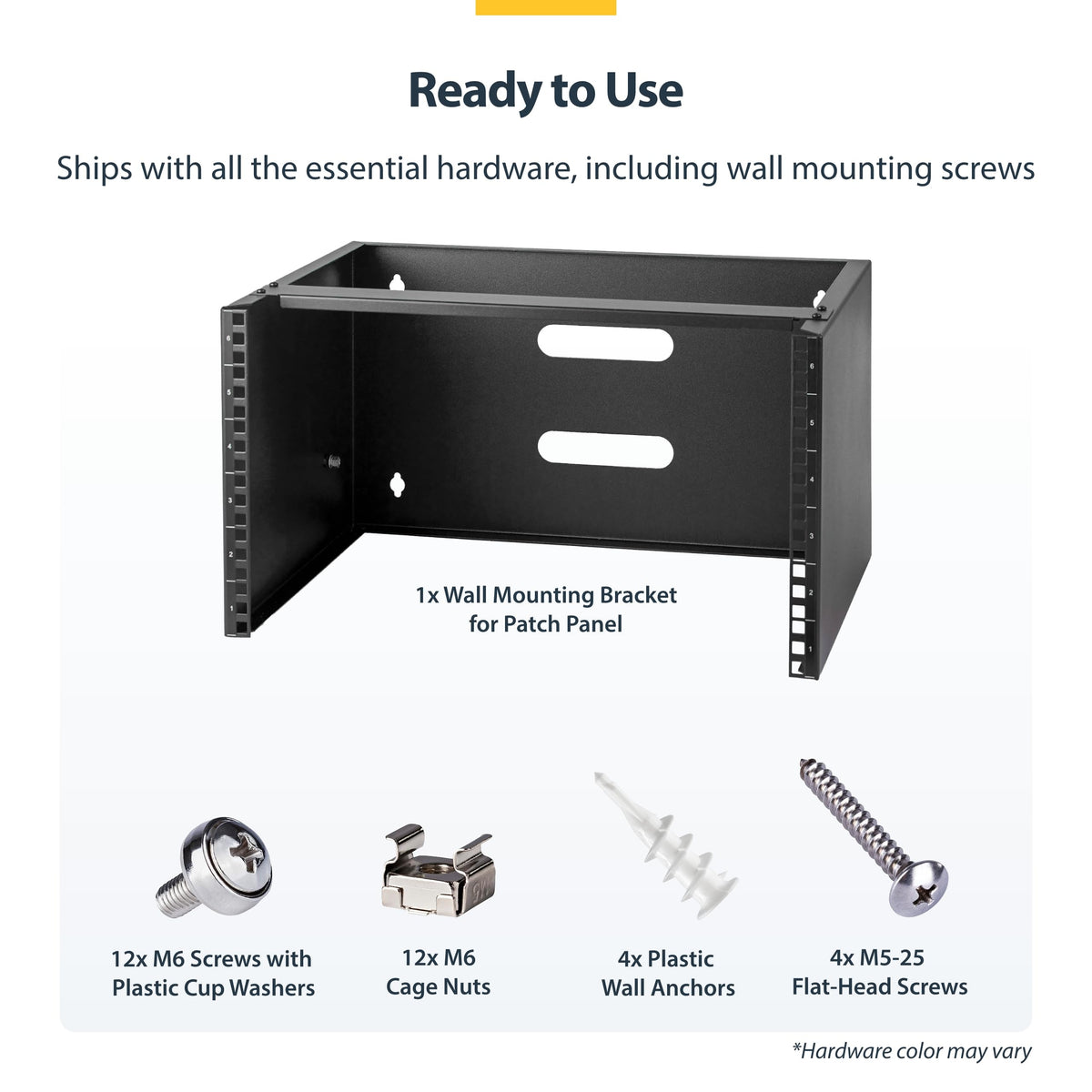 StarTech.com 6U Wall Mount Network Rack - 14 Inch Deep (Low Profile) - 19" Patch Panel Bracket for Shallow Server and IT Equipment, Network Switches - 44lbs/20kg Weight Capacity, Black (WALLMOUNT6)