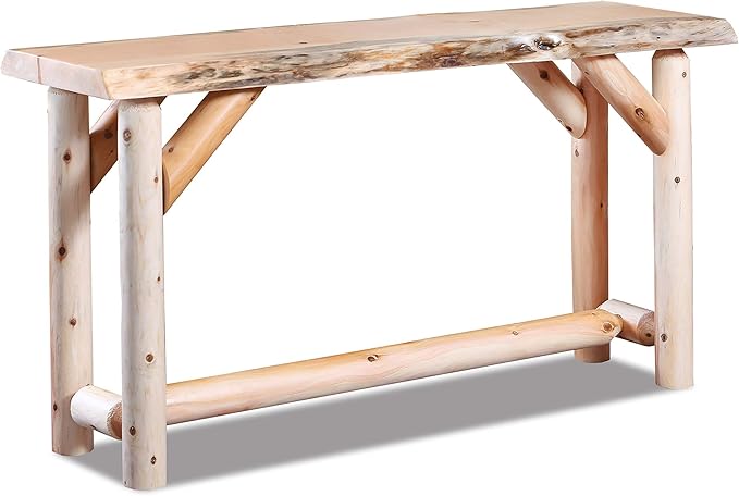 Log Sofa Table Live Edge Wood Pine and Cedar — Natural Furniture — Sofa Tables