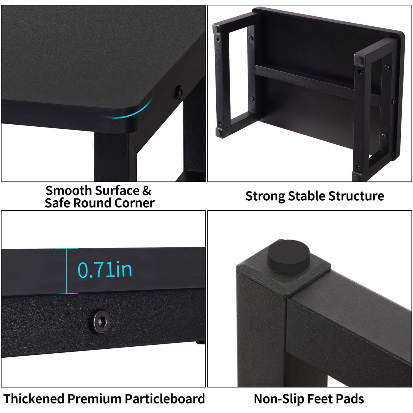 Snughome Wooden Step Stools for Adults Kids, Solid Wooden Bedside Step Stool Adults Hold Up to 350 lb, One Step Foot Stool for Kitchen, Bedroom, Living Room, Bathroom - Self-Assembly(Black)