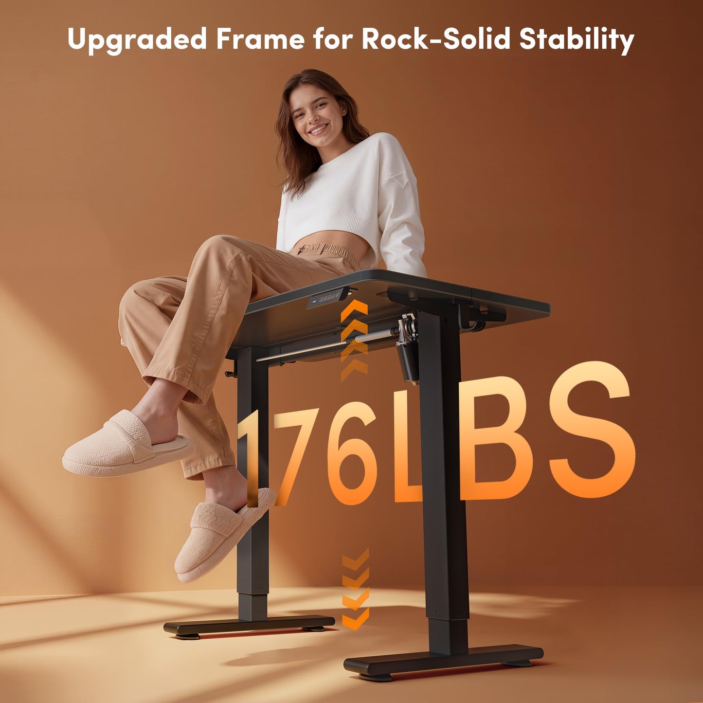 FEZIBO 40 x 24 Inches Electric Standing Desk Adjustable Height, 3 Memory Height Settings, Sit Stand Up Desk for Home Office & Computer Workstation, Black