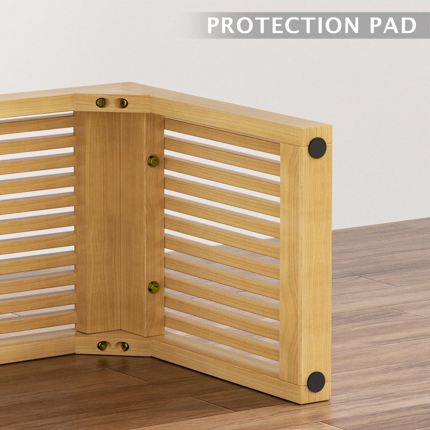 MODCART 35" Solid Wood Bench, Nature Entryway Bench with Storage for Entryway, Living Room, Kitchen