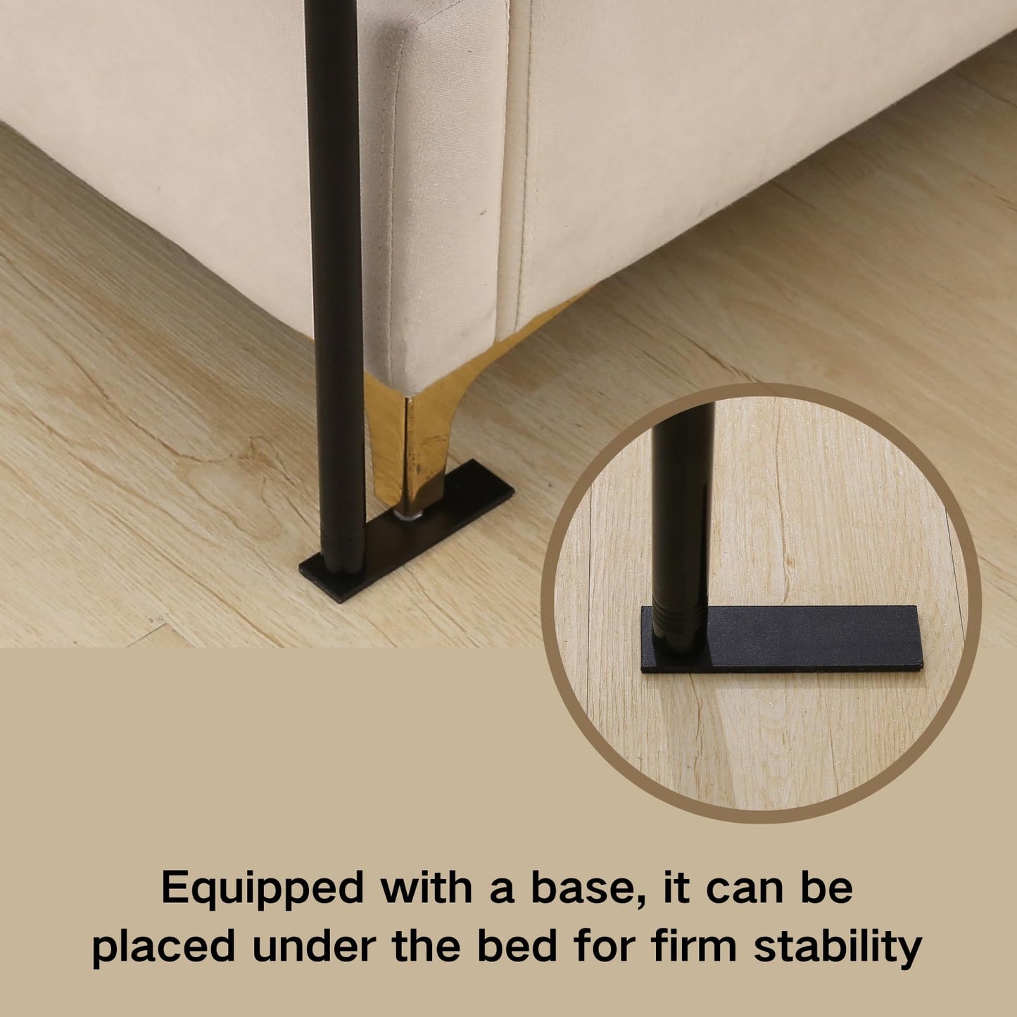 Beyeutao Black Canopy Bed Frame Queen Size 4 Poster Bed Frame with Removable Fixing Bases Four Corners Post Bed Canopy Frame Metal Mosquito Net Bracket Suitable for Bedroom Decoration Upgrade