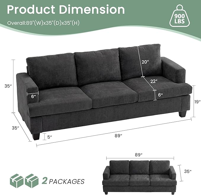 YOUDENOVA Sofa, Modern Comfy Couches