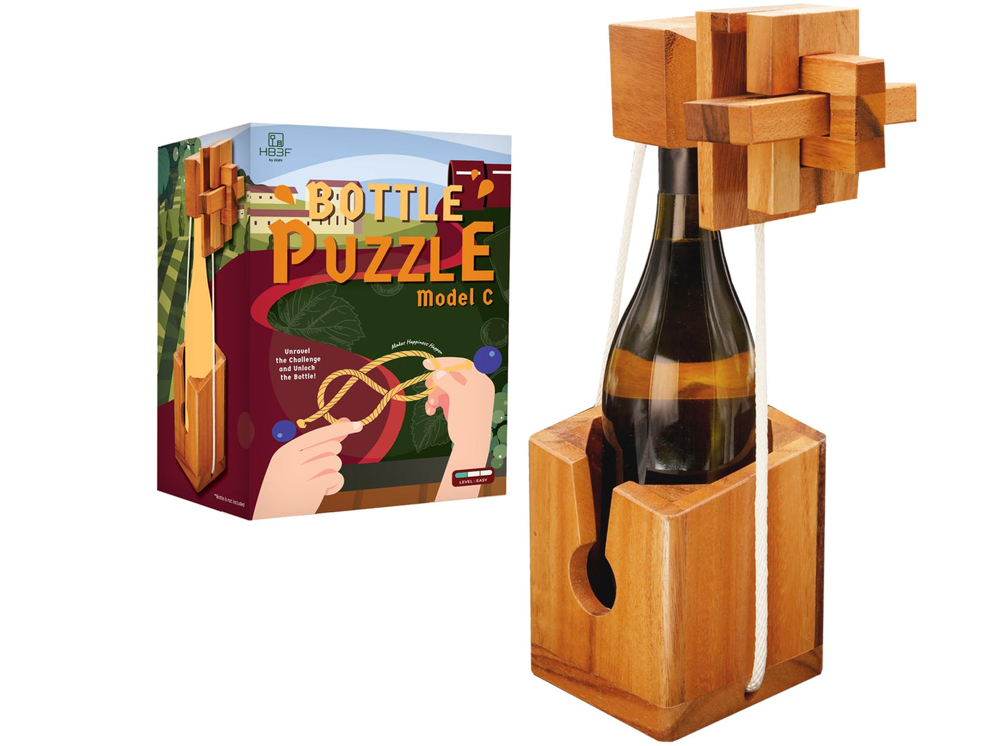 BSIRI Think for Bottle Puzzle Challenging Brain Teaser and Holder Game Functional Storage Ideal for Bottles Lover and Fun Gifts Hard Games