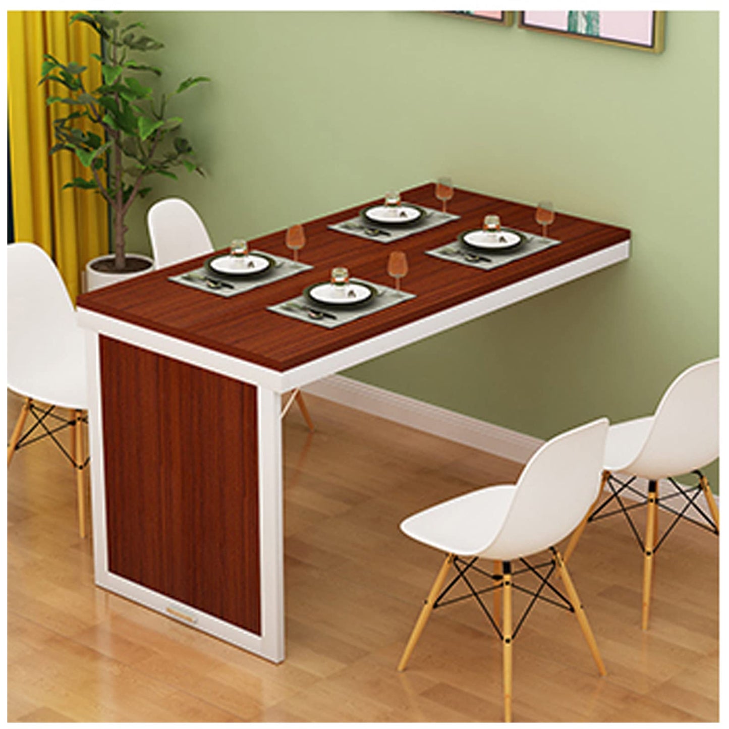 Wall Desk Wall Mounted Folding Dining Table for Small Spaces Multi-Function Wall Mounted Folding Table Home Office Murphy Desk Folding Kitchen Table for Office, Bedroom, Kitchen