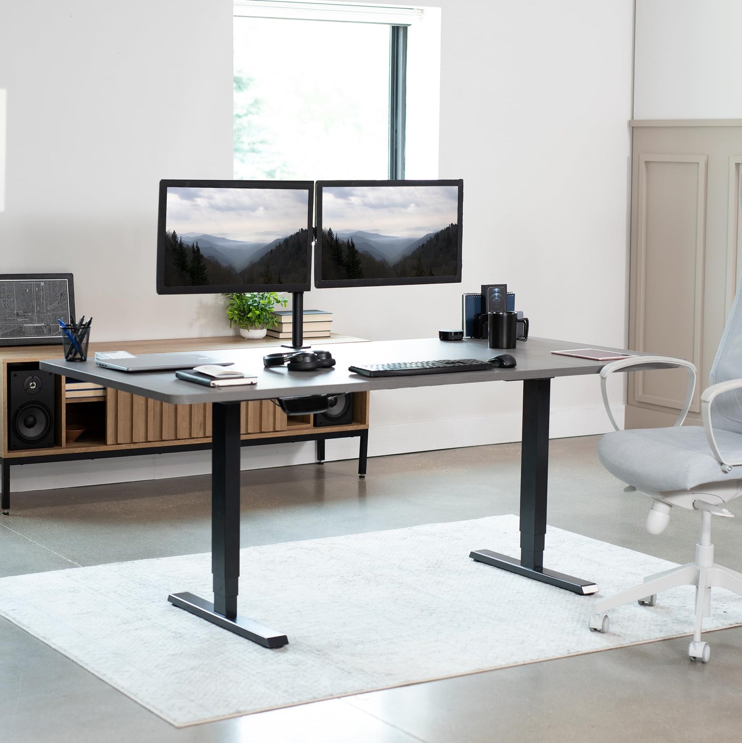 VIVO Universal 71 x 36 inch Table Top for Standard and Sit to Stand Height Adjustable Home and Office Desk Frames, Dark Gray Extra-Wide Desktop, DESK-TOP72-36G