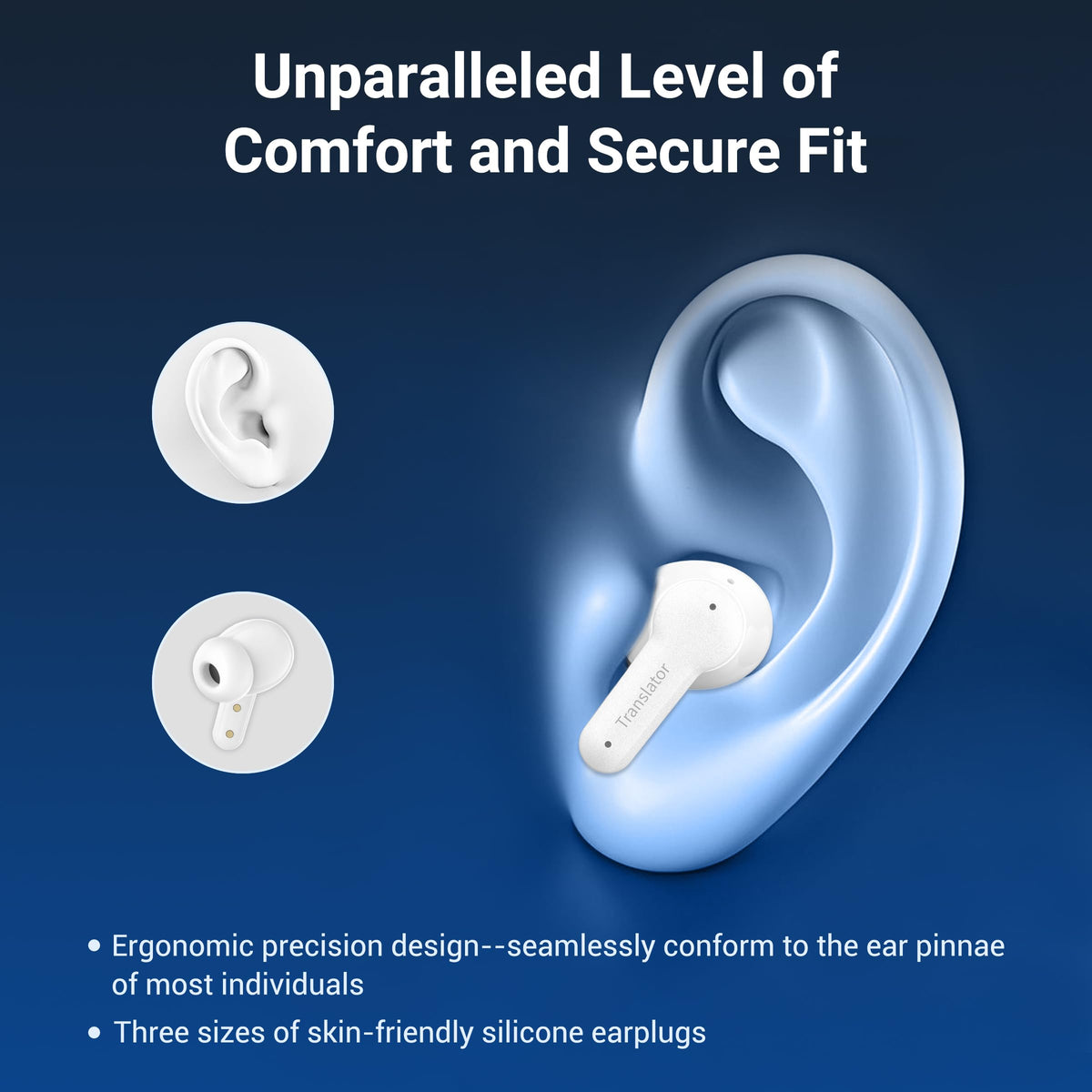 Anfier M3 AI Translator Earbuds Real Time, Online Translation Device in 144 Languages & Accents, 3-in-1 Two-Way Audifonos Traductores Inglés Español, Language Headphones for iOS & Android (White)