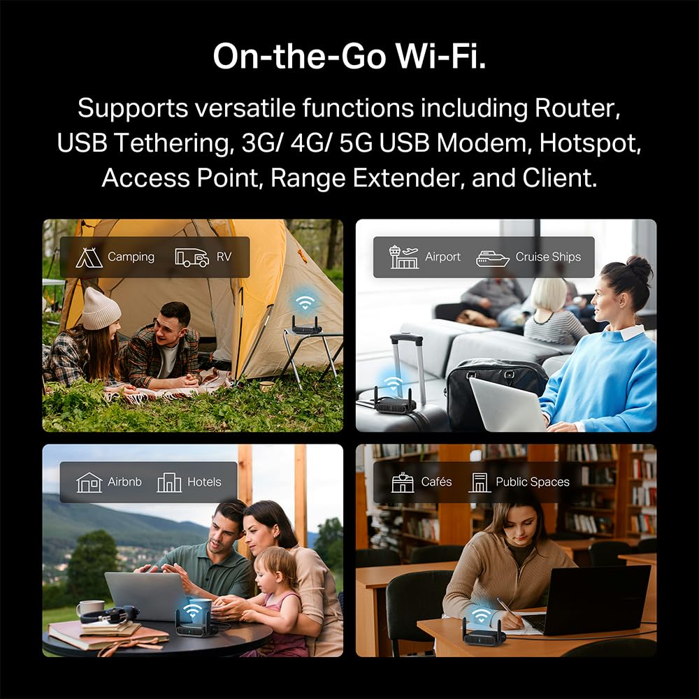TP-Link Roam 7 BE3600 Wi-Fi 7 Portable Travel Router | Dual-Band, 2.5G Port, USB 3.0 | Multi-Modes in One | OpenVPN, WireGuard® | Public WiFi Sharing for Hotel/Cruise/RV/Plane | No 6 GHz | TL-WR3602BE
