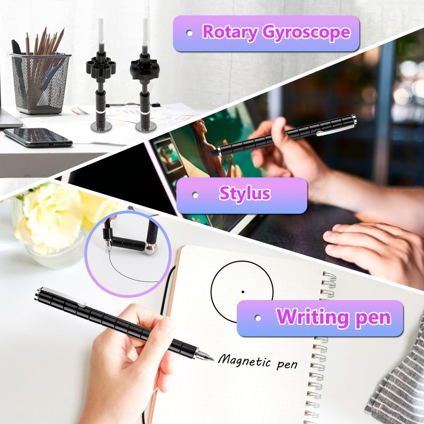 Gifts for Men Fidget Pen: Ideal Father's Day Mother's Day Graduation Gift Set,Cool Office School Desk Toy for Teens Adults, White Elephant Gifts, Cool Gadget for ADHD Men Women,Best for Stress Relief