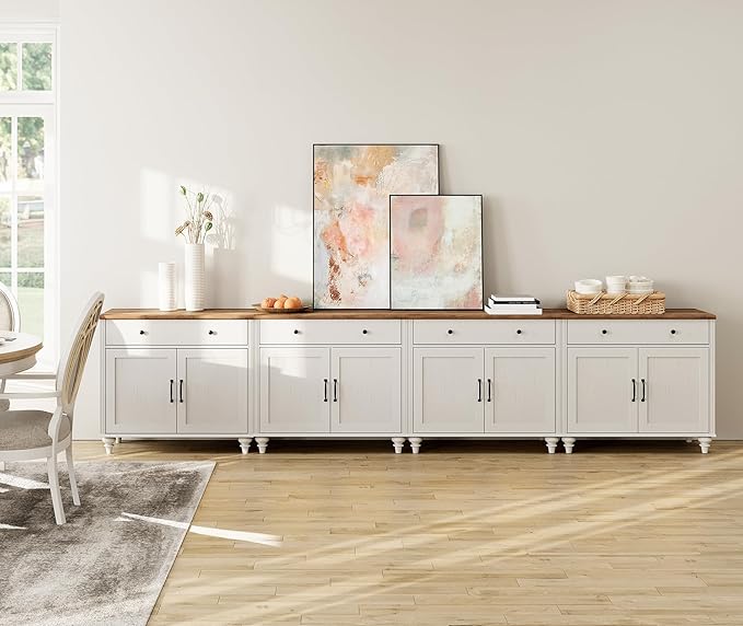 WAMPAT Farmhouse TV Stand for 85 inch TV