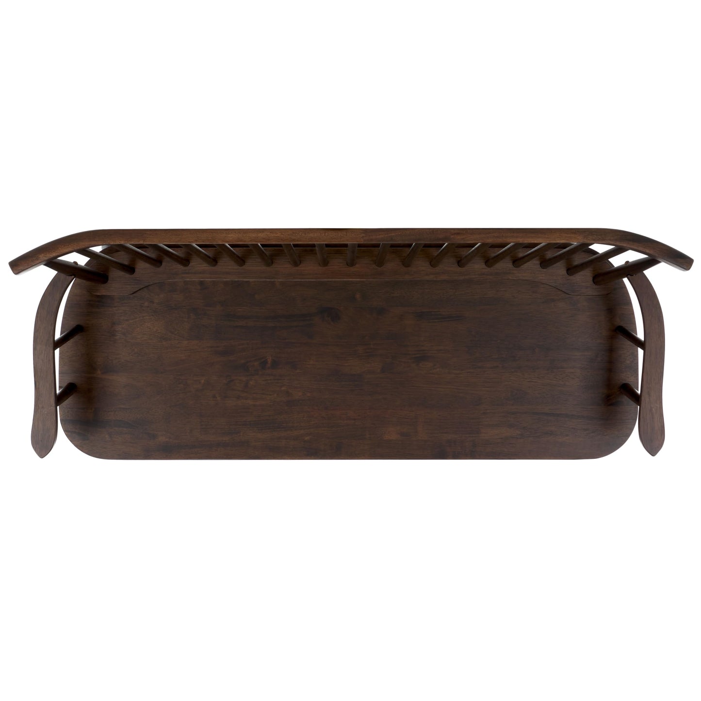 SAFAVIEH Furniture - Addison Loveseat - Dark Walnut - Solid Wood - Coastal Slatted Design - Ideal for Living Room, Sunroom, Bedroom, 18" Seat Height (AMH8513E)
