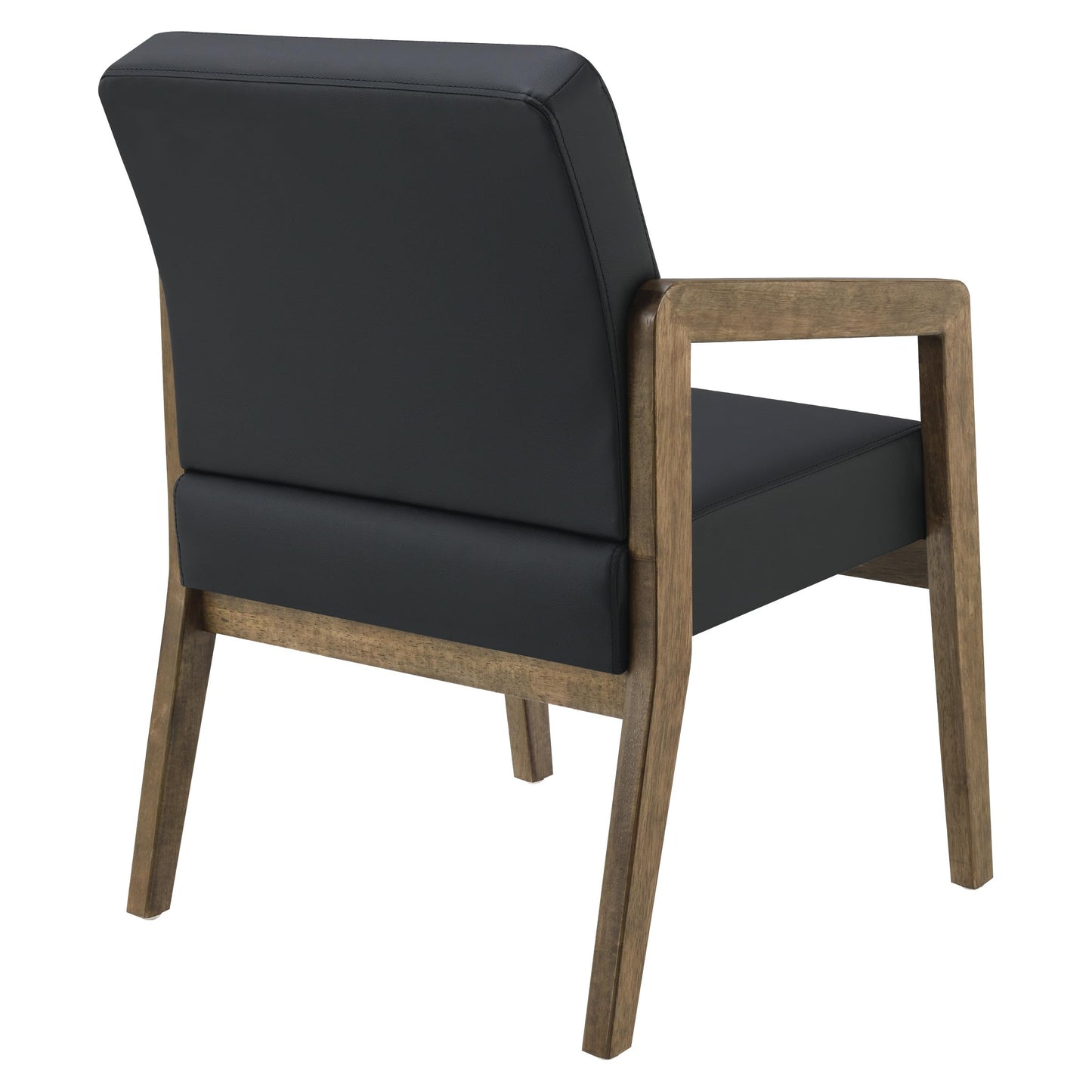 Office Star Products Guest Seating Visitor's Chair with Memory Foam Seat, Black Faux Leather, 300 lb Weight Capacity, Park City Finish