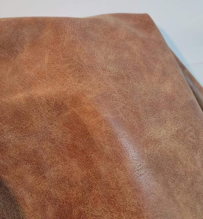 NAT Leathers | Blonde Light Tan Beige Distressed Crazy Horse Soft Faux Vegan