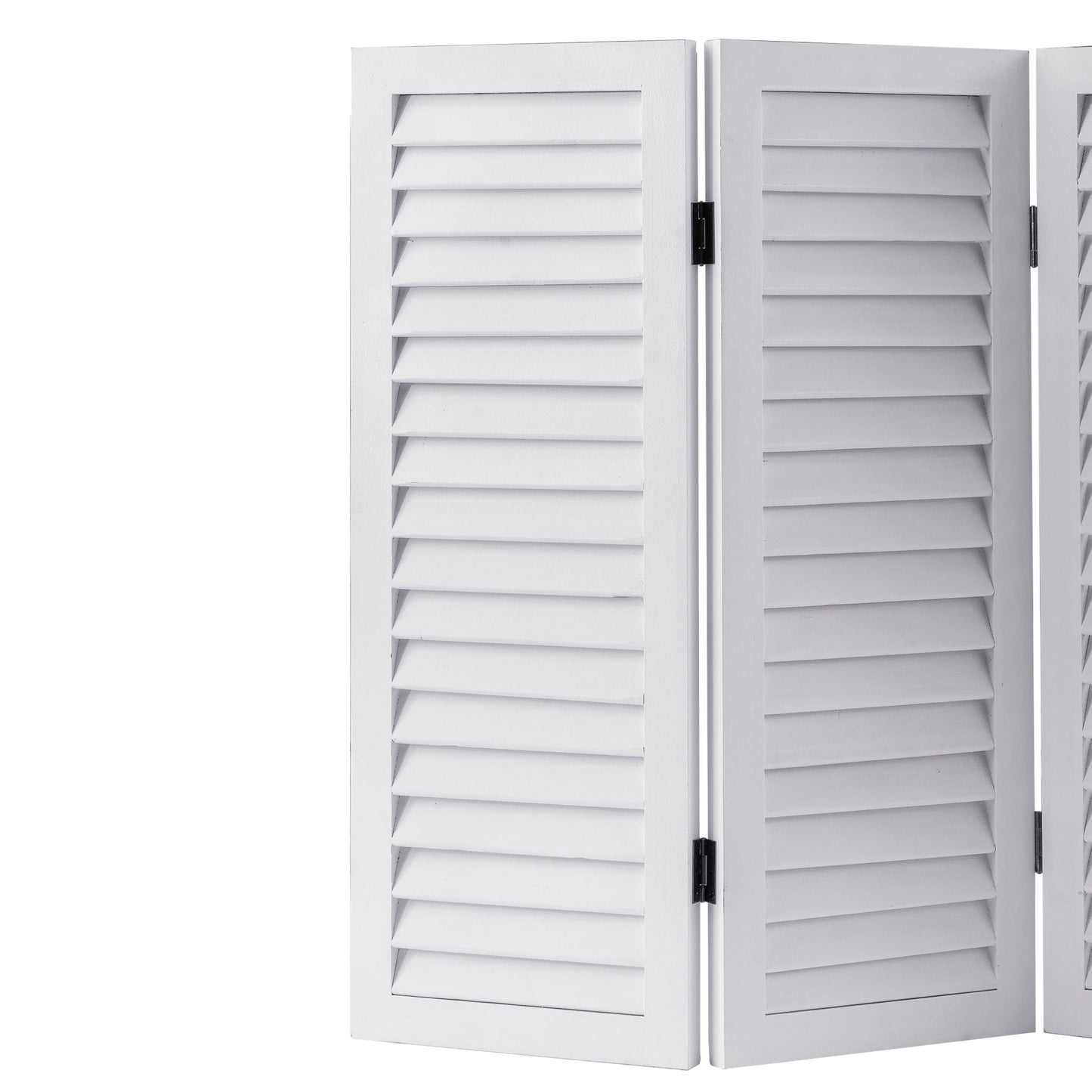 SOFE Wood Short Room Divider 3 Panel, 2.6 Ft Tall Shutters Folding Divider for Room Separation, White Room Partitions and Dividers Freestanding, Foldable Wall for Home Bedroom Office