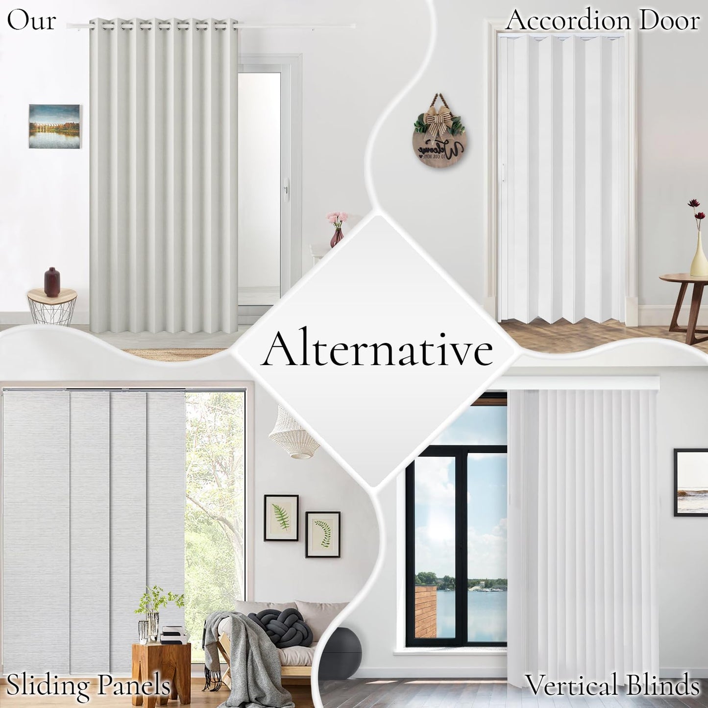 HMYI Full Blackout Memory Trained Pleated Curtains with Magnetic Closure, Pinch Pleated Curtain for Living Room Bedroom, 1 Panel, W45 x L72, Natural