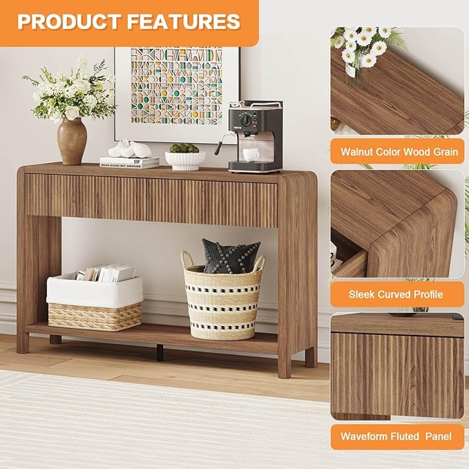 FATORRI Console Sofa Table for Entryway, Wood Foyer Tables for Living Room