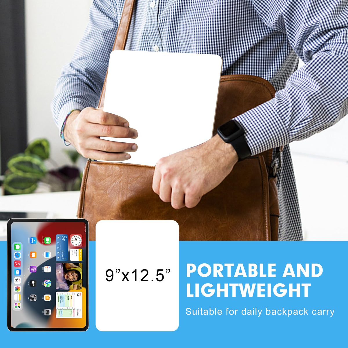 Dry Erase LapBoards, PANDRI 6 Pack Double Sided 12.5 x 9 Inch Whiteboards with 6 Erasers, Dry Erase Boards for Office Students Classroom Teacher Supplies