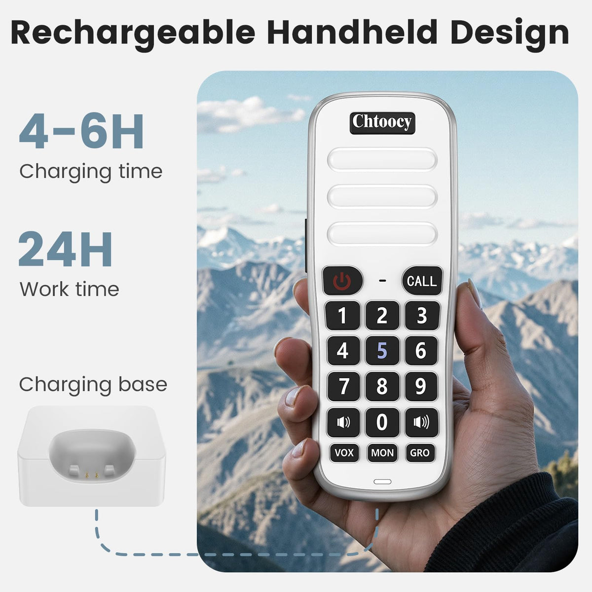 Intercoms Wireless for Home, 1 Mile Long Range for House Business Office, Handheld Room to Room Communication System, Rechargeable Loud & Clear 10-Channel Anti-Interference Intercom System