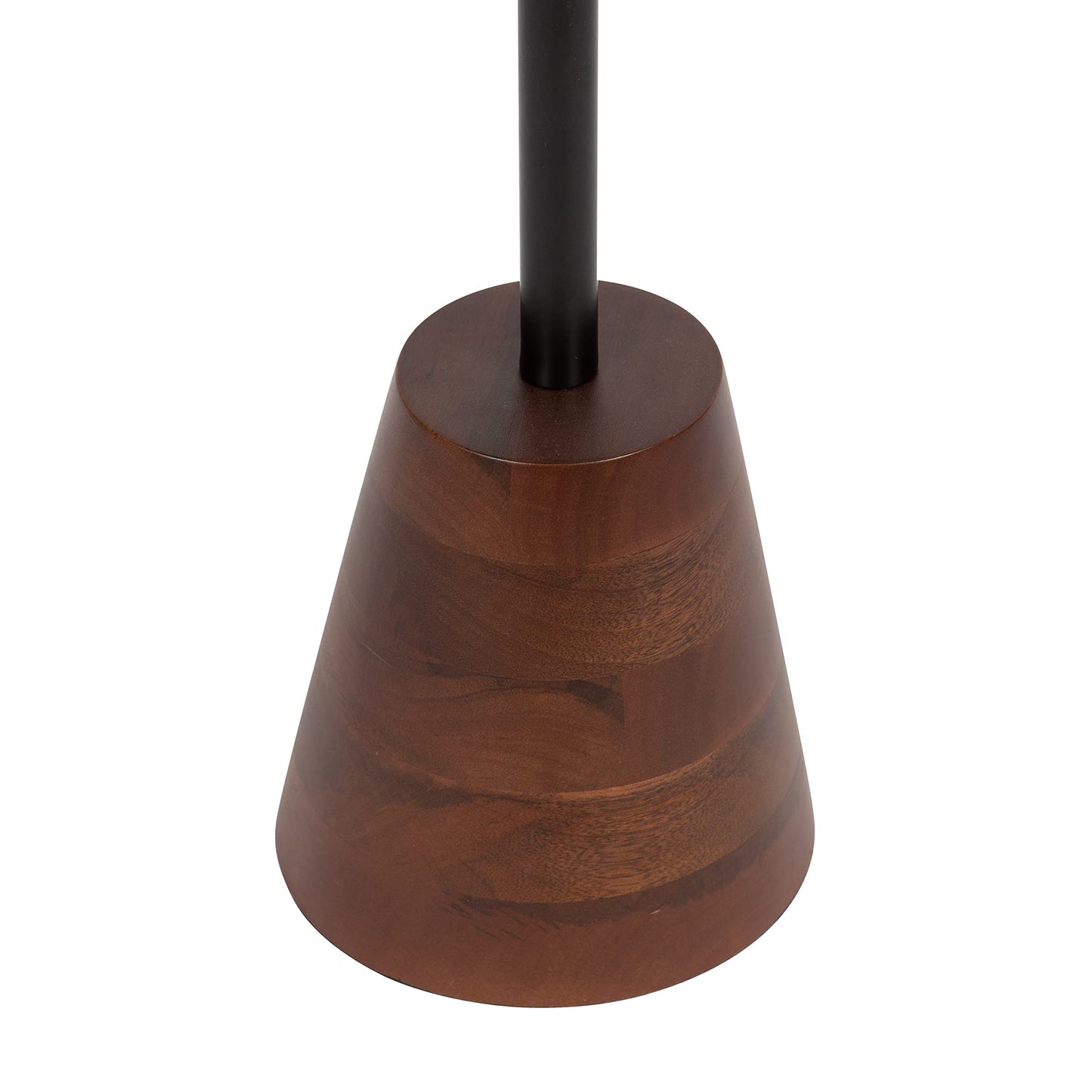 Kate and Laurel Tira Round Side Table, 14 x 14 x 24, Walnut Brown Wood and Black, Decorative Pedestal Style End Table for Use as a Bedroom Nighstand or Living Room Accent