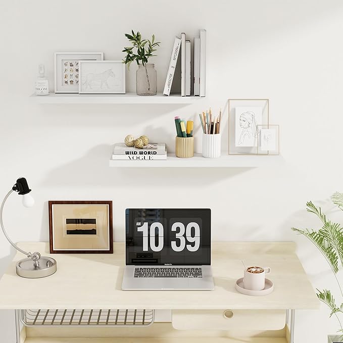 Fun Memories Floating Shelves for Wall, 27.5" Rustic Wood Deep Wall Mounted