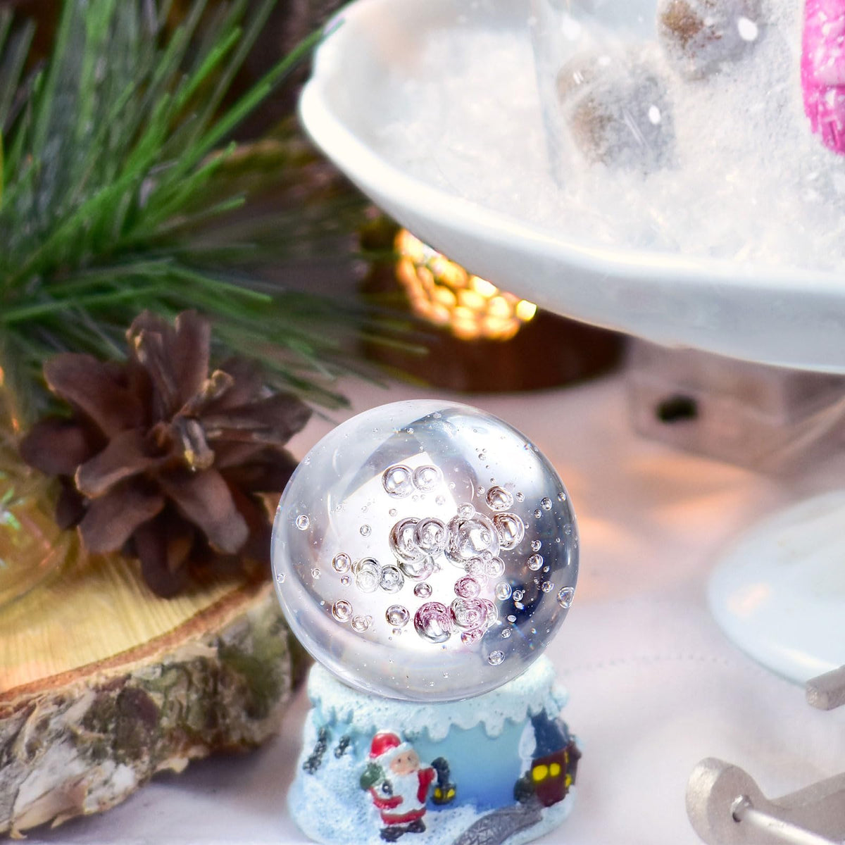 uxcell 70mm/2.8" Crystal Sphere Ball Glass Solid Decorative Sphere Crystal Ball Prop Ornament for Feng Shui Divination Fortune Telling Tabletop Fountain Decoration, Clear