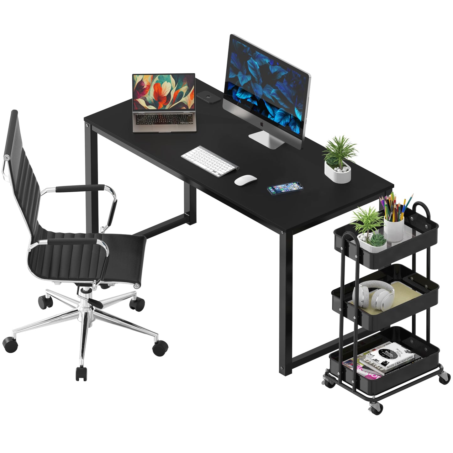 SHW 48-Inch Commercial-Grade Office Computer Desk, Black