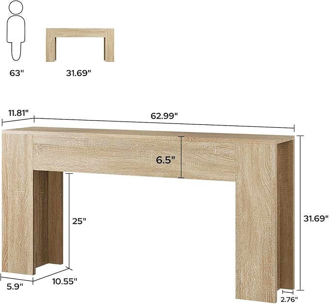 UNIQUITE 63-Inch Long Console Table