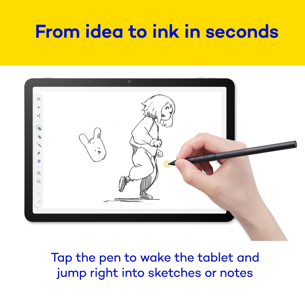 Wacom MovinkPad 11, Android Mobile Drawing Tablet, 11" with Battery-Free Slim Pro Pen 3, 8GB RAM/128 GB Storage, Quick Draw Feature, Anti-Glare Etched Glass Matte Screen, No Computer Needed