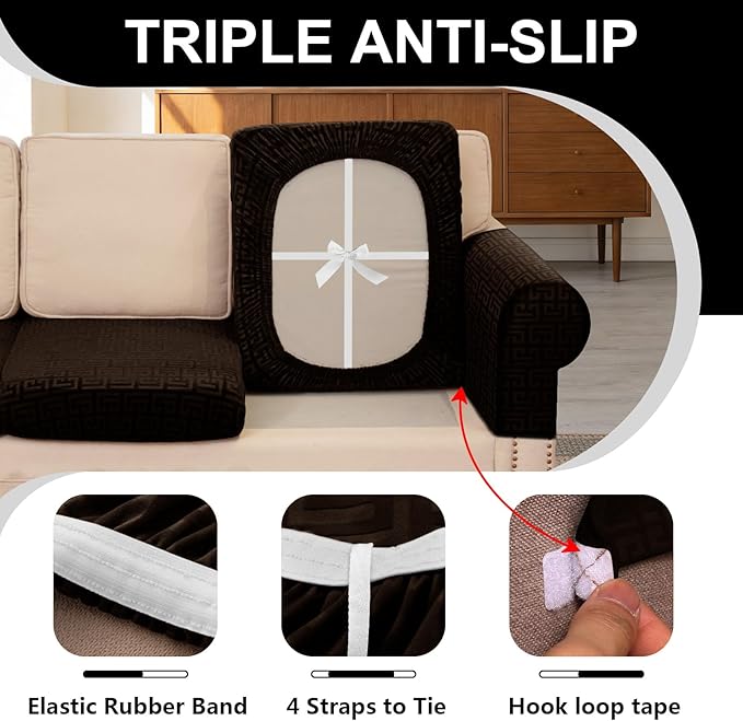 UNBBRRL 10 Pieces Stretch Sofa Cushion Covers