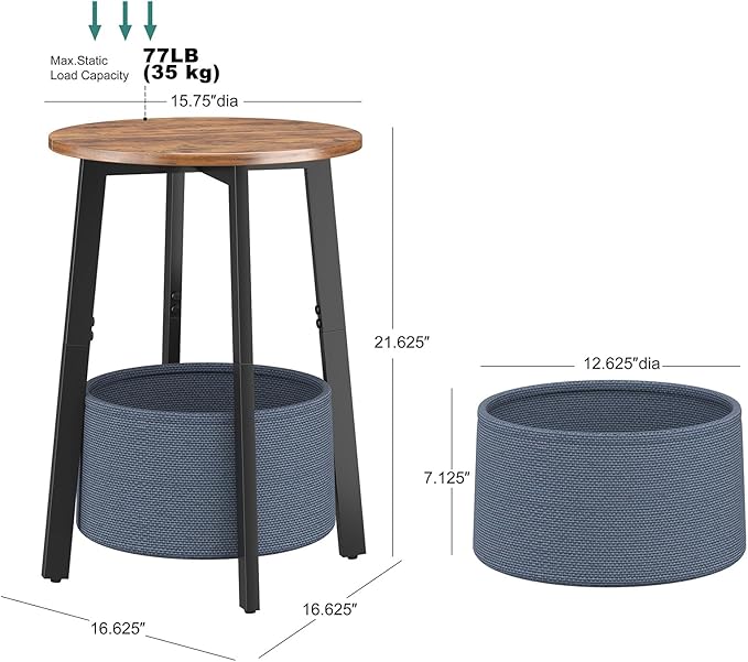 sthmec Small Round Side End Table