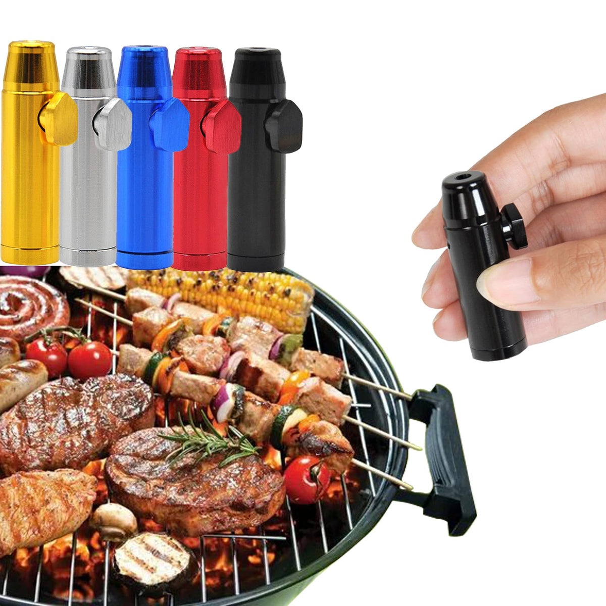 5pcs Metal Leak-Proof Pepper Shakers Set for Salt and Spice Kitchen Dispenser Kit Accesories