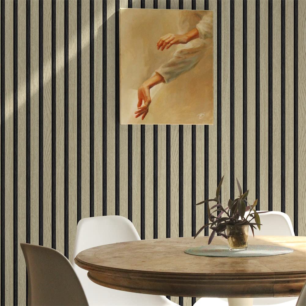 myforHD Wood Grating Stripe Self-Adhesive Wallpaper - Peel & Stick, Removable, Waterproof, PVC Vinyl Film, Multiple Sizes & Designs