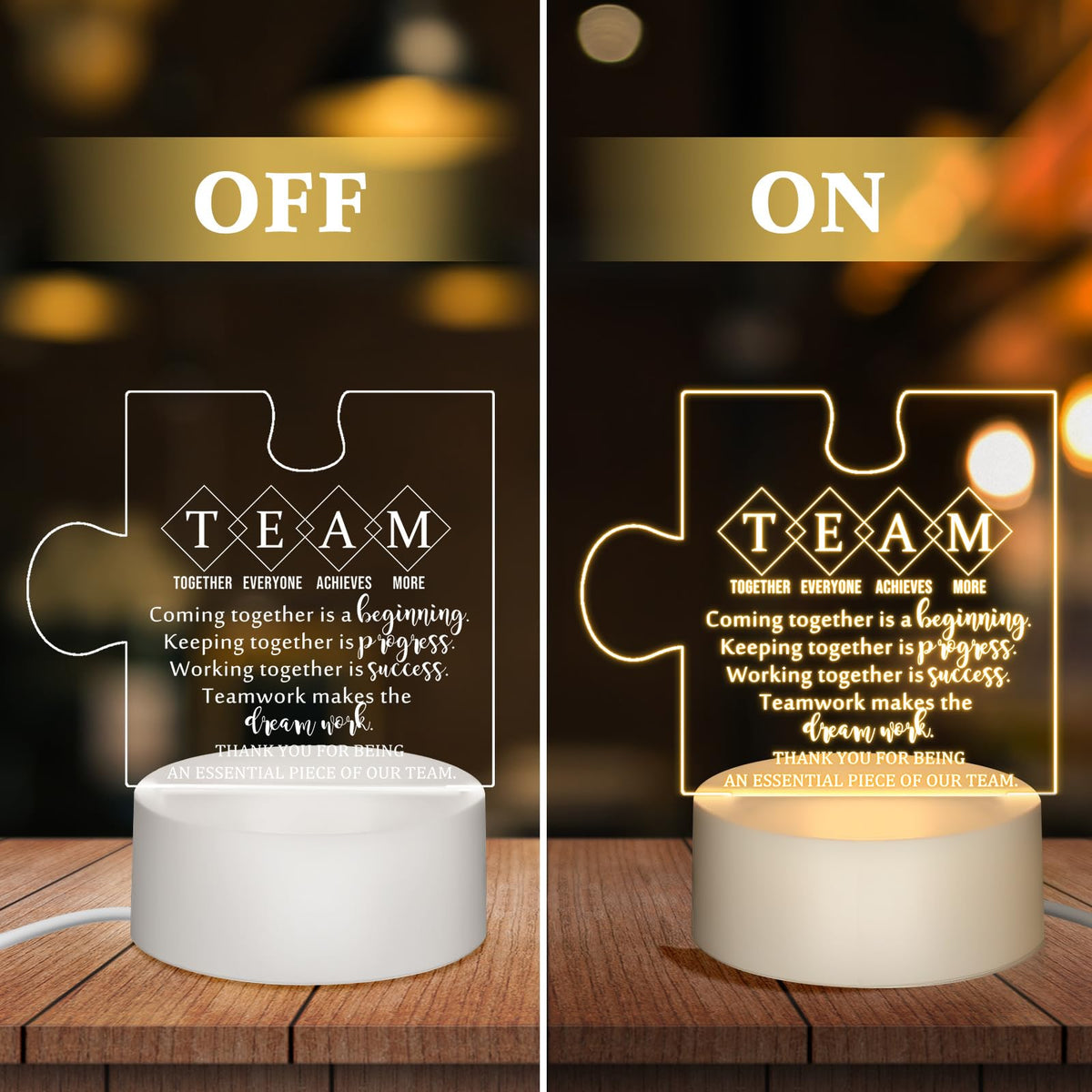Sumind 6 Pcs CNA Week Gifts Bulk for Nurse Acrylic LED Night Light Lamp Team Appreciation Inspirational Thank You Gifts for Nurse Women Team Office Staff Employee Coworker