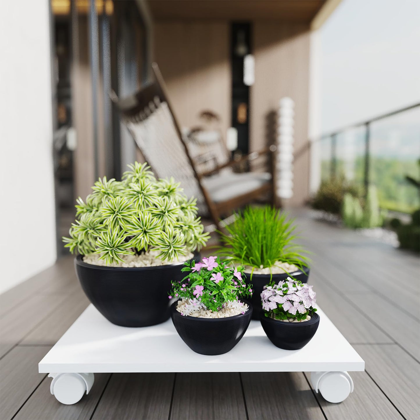 WEGASTU CPU Stand、Mobile CPU Holder、Computer Tower Stand with 4 Caster Wheels Fits for PC、Printer、Most Computer Tower、Office、Home、Planter Caddies、Dog Bowl Stand (White)