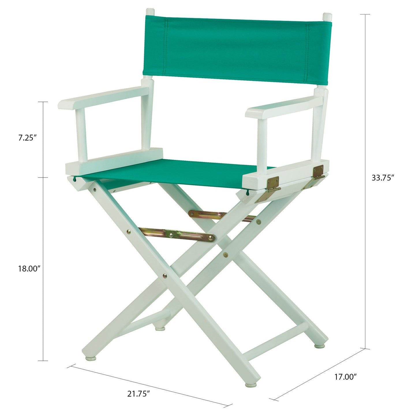 Casual Home 18" Director's Chair White Frame with Teal Canvas
