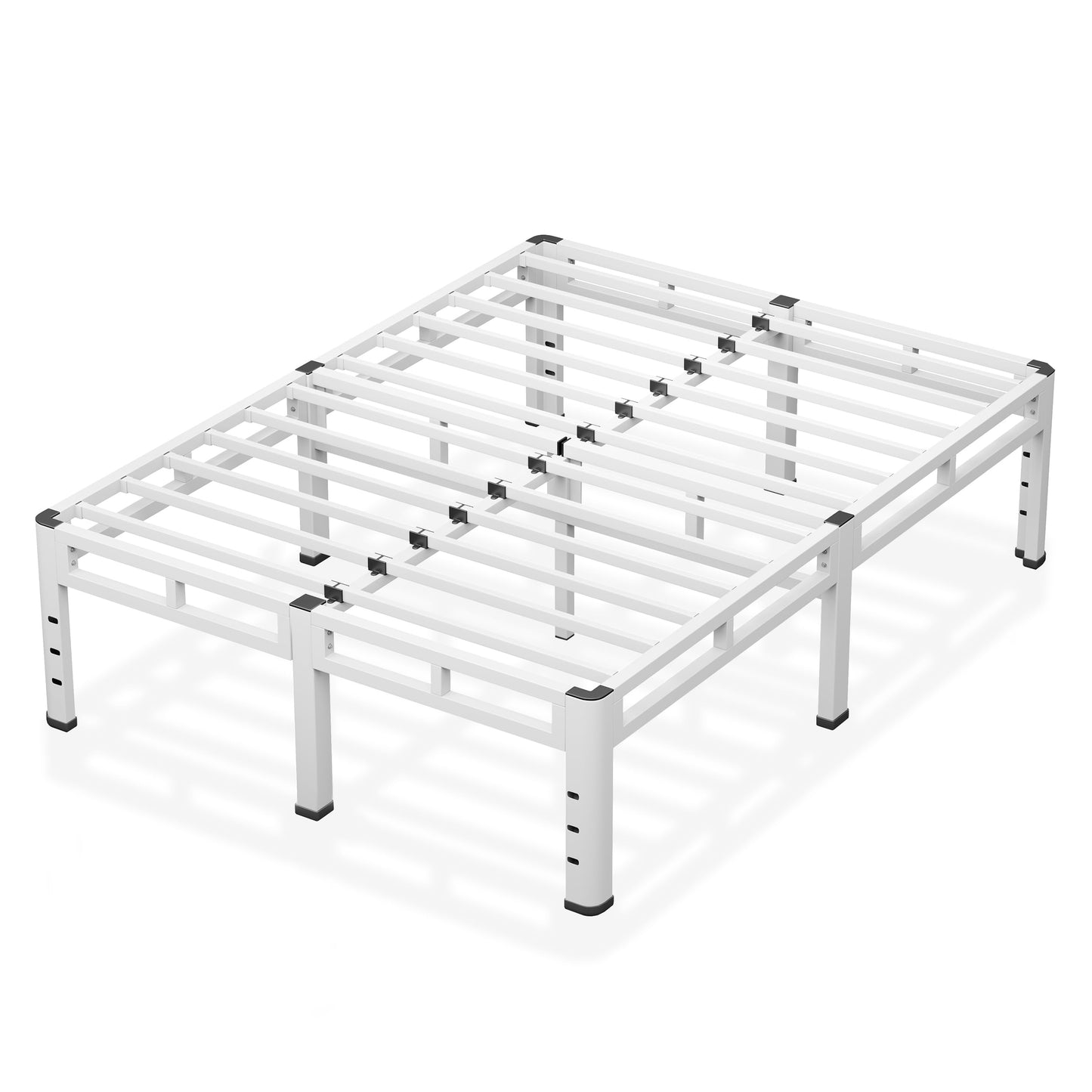 NKZ Full Size Bed Frame 14 Inch, Metal Bed Frame & Box Spring 2 in 1 Platform with Round Corner Legs, 4000lbs Weight Capacity Reinforced Metal Frame, Headboard Hole, Noise-Free, Easy Assembly