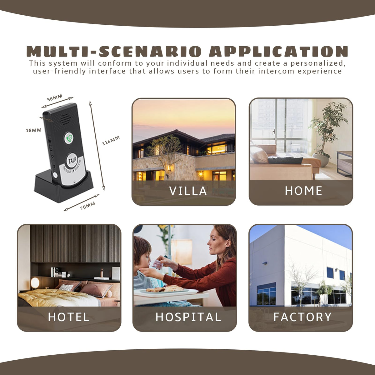 Wireless Intercom with HD Clarity, 1000ft Range, Rechargeable 1800mAh Battery, Easy Setup for Indoor Outdoor, Elderly & Kids Room Communication