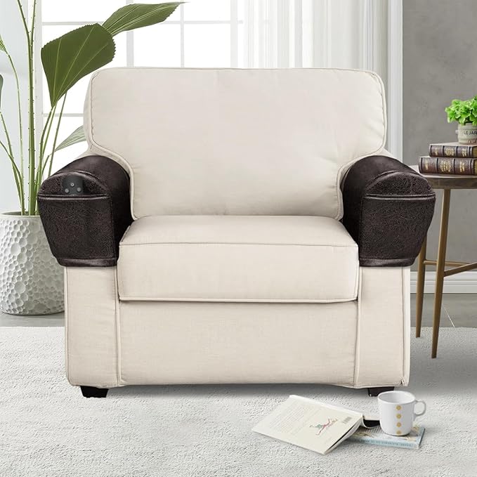 ANARACHON Leather Look Couch Arm Covers Set of 2 Armrest Covers