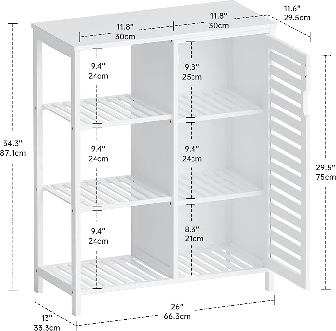 HITNET Bathoom Storage Cabinet, Bamboo Floor Cabinet