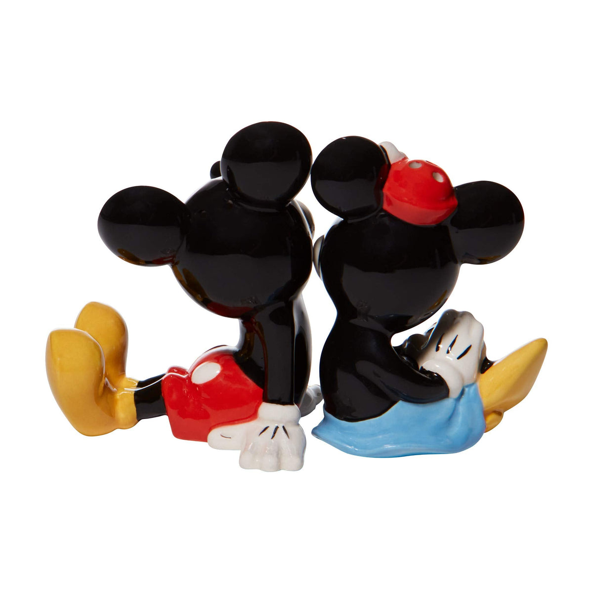 Enesco Disney Ceramics Mickey and Minnie Mouse Sitting Salt and Pepper Shaker Set, 3.5 Inch, Multicolor