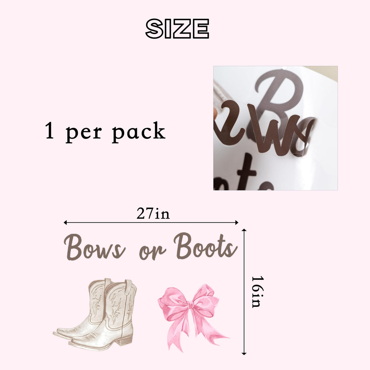Capiont Boots Or Bows Decal - Gender Reveal Party Boy Or Girl Decoration, Bunting Party Supplies Backdrops, Baby Gender Reveal Party Balloon Arch Decal