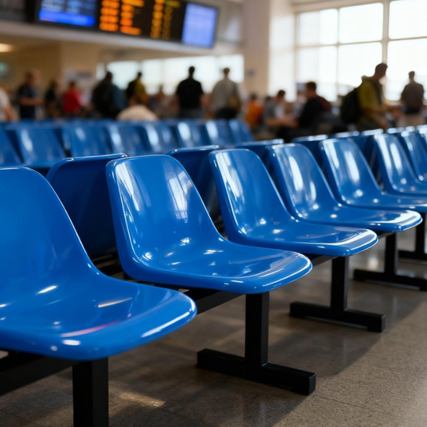 DLYZAYE Yellow 3-Seat Waiting Room Chairs, Plastic Office Guest Chairs with Backrest for Clinics, Airports, Hospitals & Barber Shops - Durable Reception Furniture