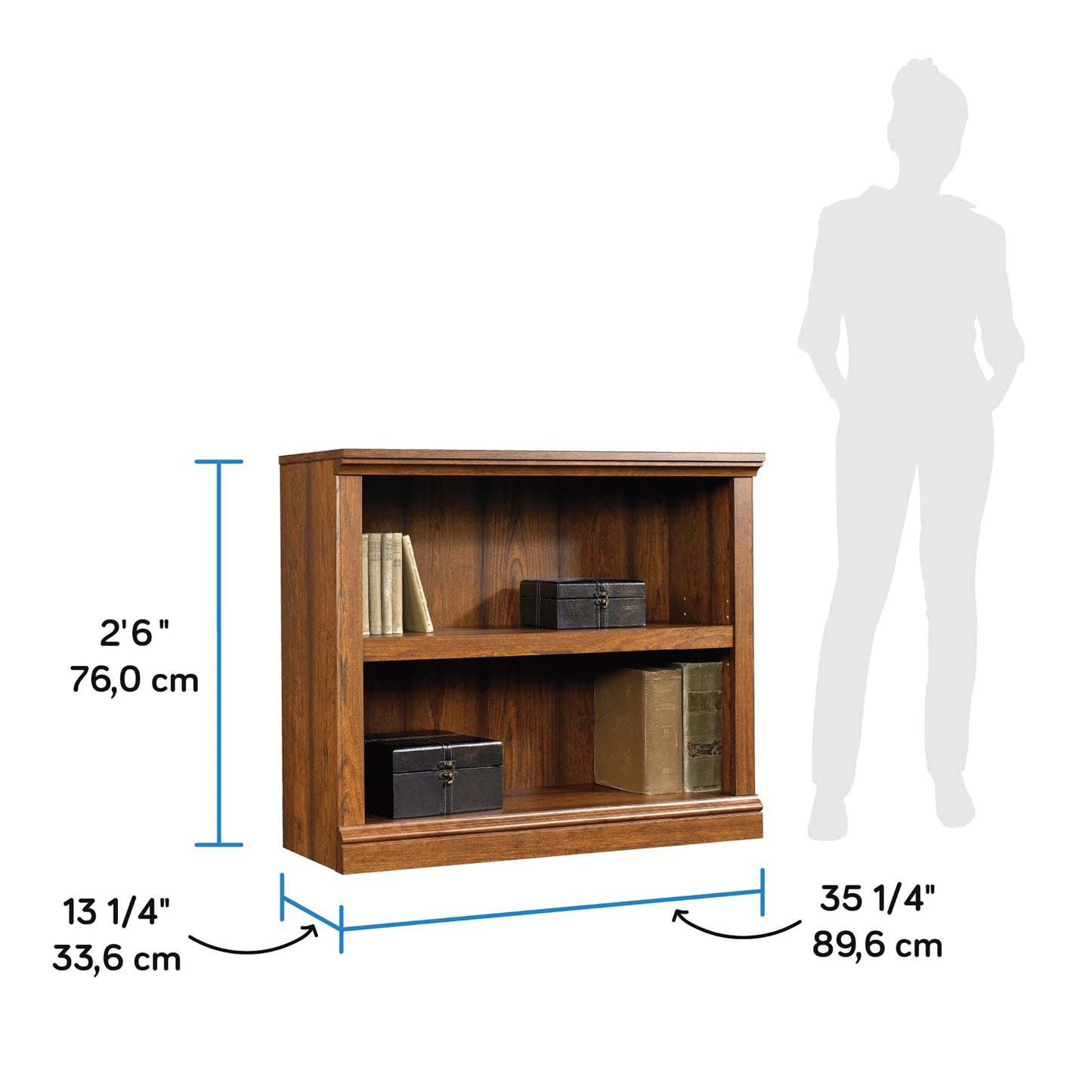 Sauder Miscellaneous Storage 2-Shelf Bookcase/ Book Shelf, Washington Cherry finish