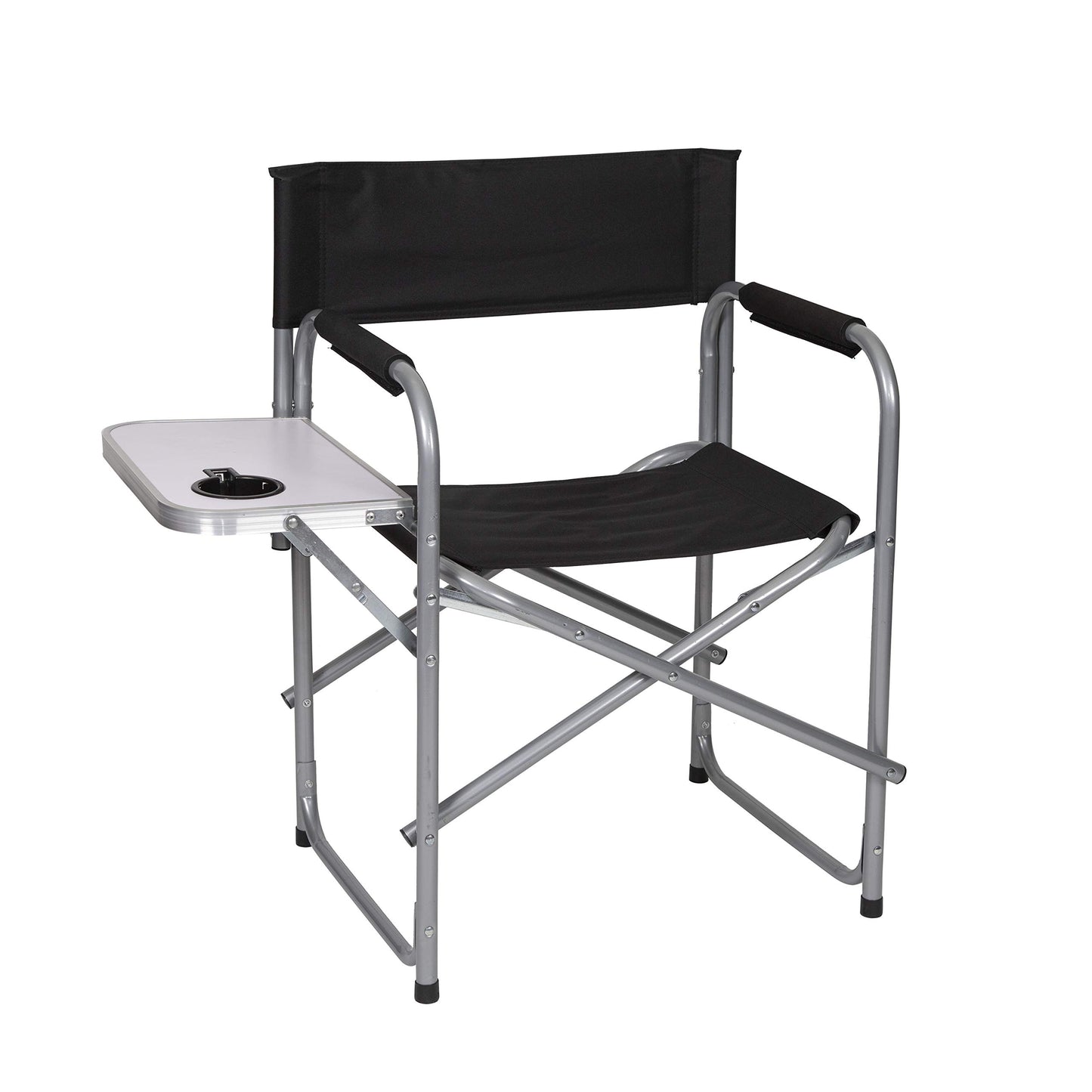 Stansport Directors Chair with Side Table, One Size, Black