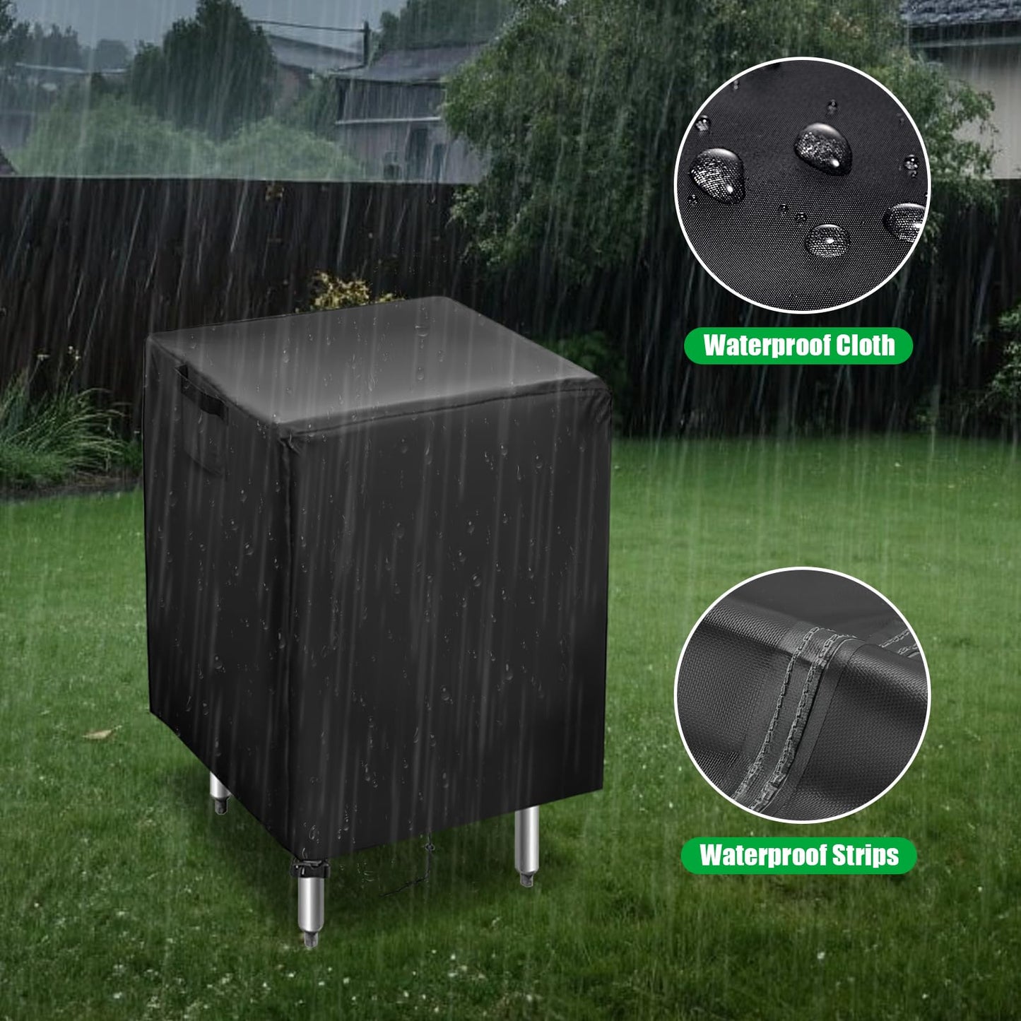 Jungda Outdoor Prep Table Cover, 31 inch Waterproof Patio Serve Prep Storage Cart Cover, Outdoor Rectangle Furniture Cover - 31 X 21 X 30 Inch