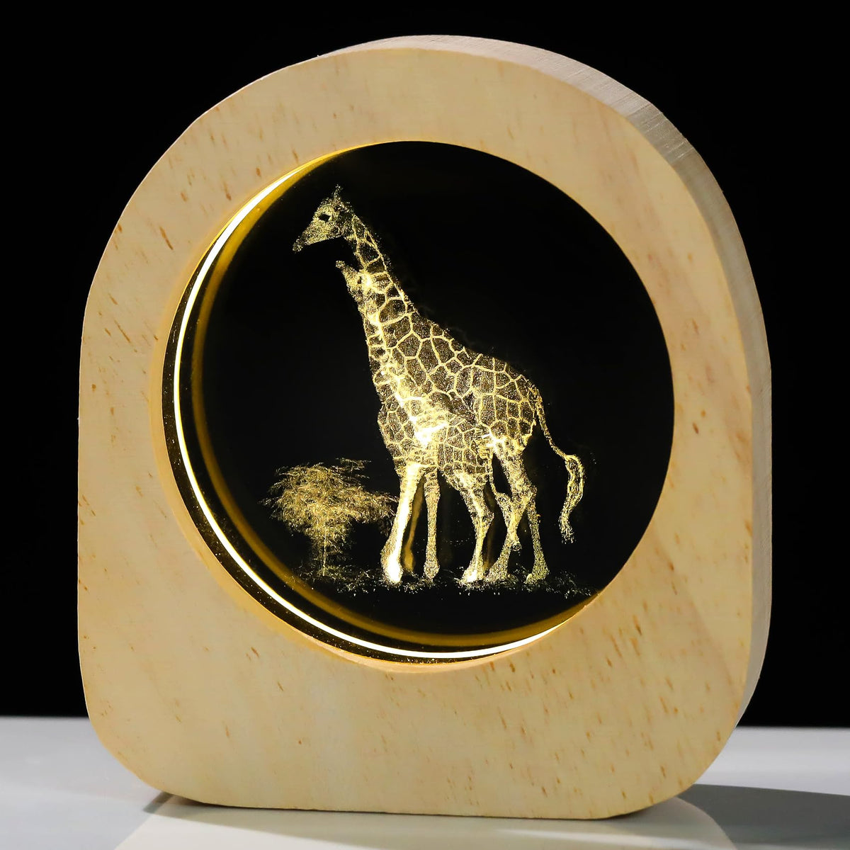 Ornalrist Giraffes Gifts for Women Wood Night Light for Home Decor - 3D Engraved Giraffes Lamp Collectible Figurines Gifts for Mom Friends Giraffe Lovers
