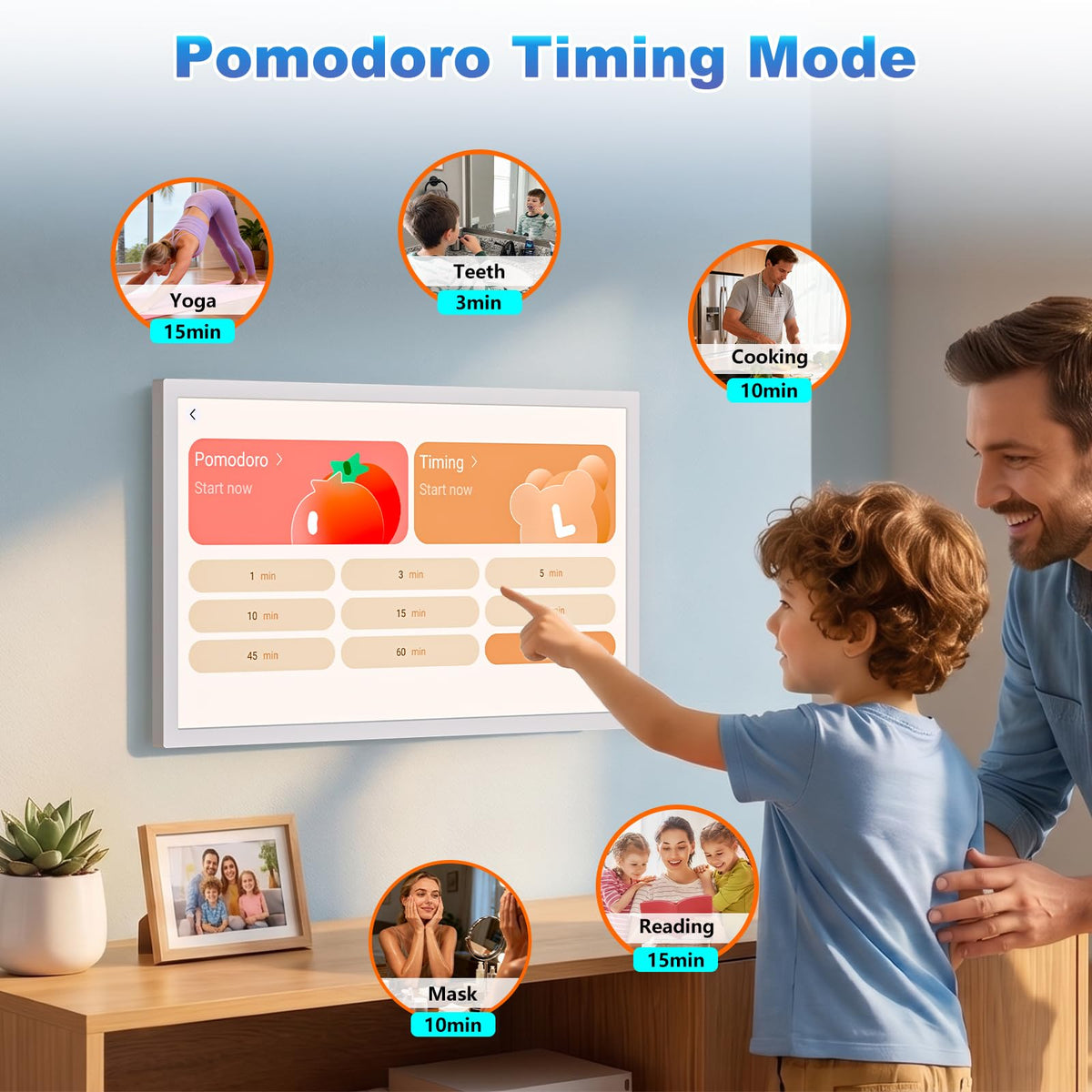 32" Digital Calendar Digital Frame for-Wall-Planner - 1080P Interactive Touchscreen Display Electronic Calendar, Star Reward, Sync Google iCloud Outlook Calendar, Wall & Desk Mountable, Gifts for Mom