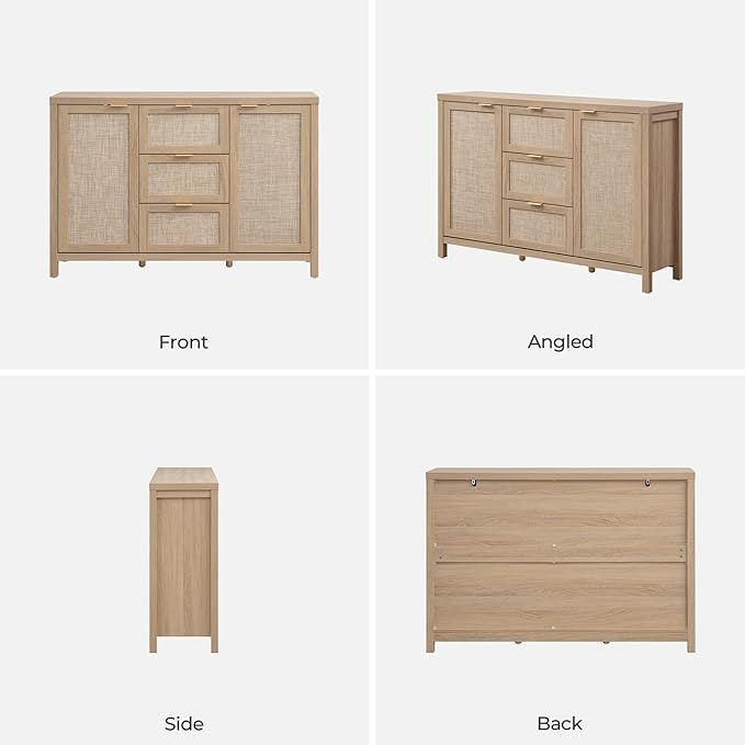 SICOTAS Rattan Large Sideboard Buffet Cabinet