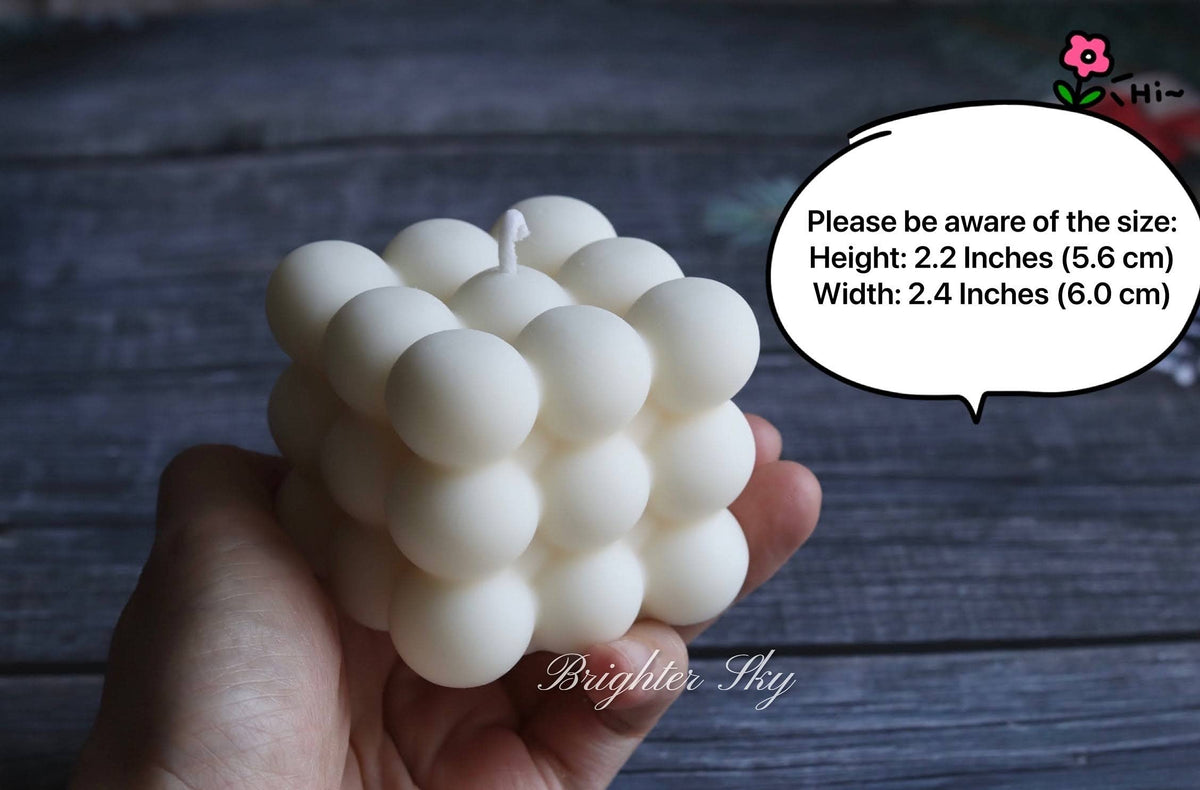 Brighter Sky Bubble Candle, Natural Premium Soy Wax, Beige, French Vanilla, Aesthetics, Gift for Her, Home Decoration