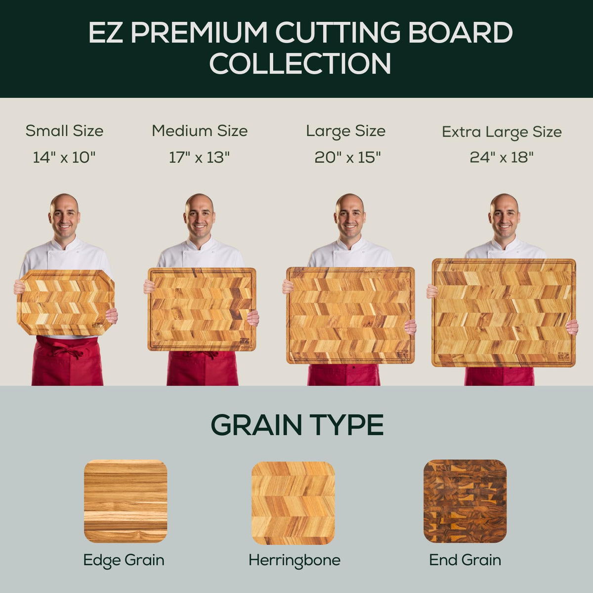 EZ FURNITURE Large (L) Acacia End Grain Cutting Board, Reversible, Knife-Friendly Charcuterie Butcher Block with Juice Groove & Handles, Non-Toxic, Gift Box Included (20" x 15" x 1.5")
